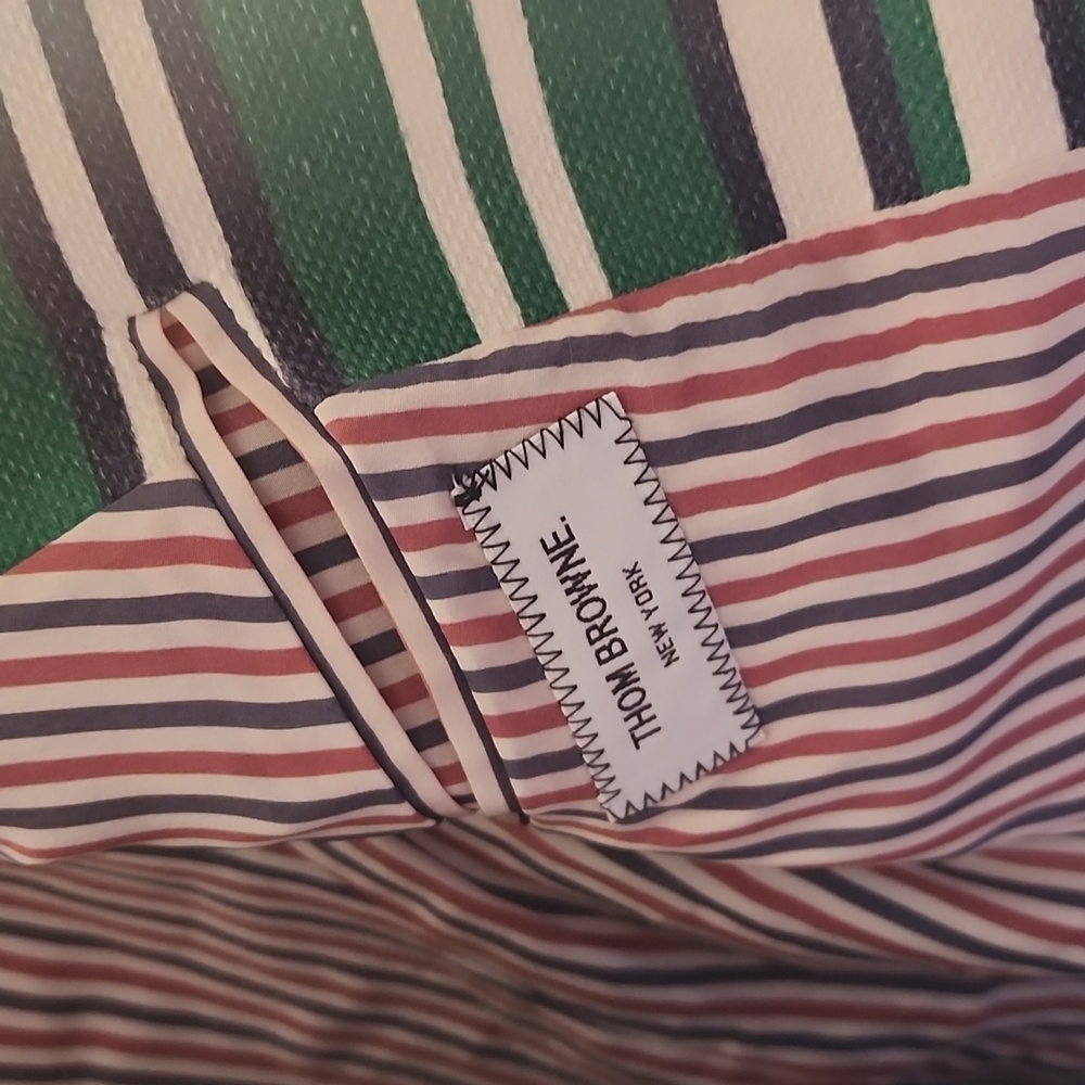 Thom Browne Stripe Green and Navy Blazer, Sz 3 - Picture 16 of 16